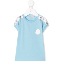Moncler Kids Camiseta com listra e logo - Azul