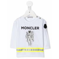 Moncler Kids Camiseta com logo e estampa de astronauta - Branco