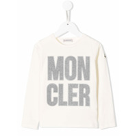Moncler Kids Camiseta com logo em brilho - Branco