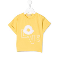 Moncler Kids Camiseta com logo Love - Amarelo