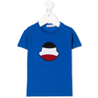Moncler Kids Camiseta com logo texturizado - Azul