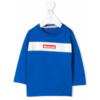 Moncler Kids Camiseta com patch de logo - Azul