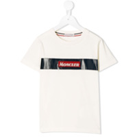 Moncler Kids Camiseta com patch de logo - Branco