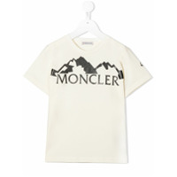 Moncler Kids Camiseta de algodão com estampa de logo - Neutro