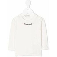 Moncler Kids Camiseta decote careca com estampa de logo - Branco