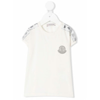 Moncler Kids Camiseta decote careca com logo - Branco