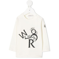 Moncler Kids Camiseta mangas longas com estampa de logo - Branco