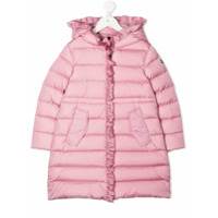 Moncler Kids Casaco matelassê com acabamento de babados - Rosa