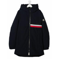 Moncler Kids Casaco matelassê com capuz - Azul
