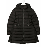 Moncler Kids Casaco matelassê com capuz - Preto