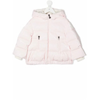 Moncler Kids Casaco matelassê com capuz - Rosa