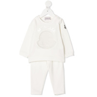 Moncler Kids Conjunto 2 peças com patch de logo - Branco