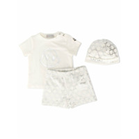 Moncler Kids Conjunto blusa e short com estampa metálica - Branco