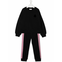 Moncler Kids Conjunto esportivo 2 peças com detalhe de listras - Preto