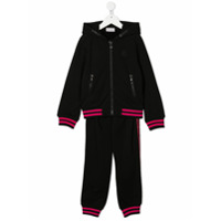 Moncler Kids Conjunto esportivo 2 peças com zíper e listras - Preto