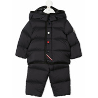 Moncler Kids Conjunto esportivo matelassê com capuz - Azul