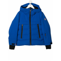 Moncler Kids embossed logo hooded jacket - Azul