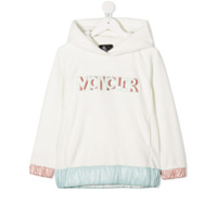 Moncler Kids embroidered logo hoodie - Branco