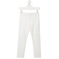 Moncler Kids embroidered logo slim-fit leggings - Branco