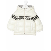 Moncler Kids goose-down hooded jacket - Neutro