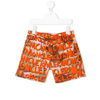 Moncler Kids Grafitti print swim shorts - Laranja
