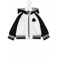 Moncler Kids Jaqueta com capuz e recortes nas mangas - Branco