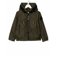 Moncler Kids Jaqueta com capuz e zíper - Verde