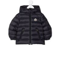 Moncler Kids Jaqueta com patch de logo - Azul