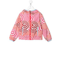 Moncler Kids Jaqueta corta-vento com padronagem - Vermelho