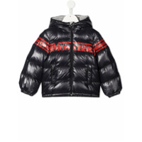 Moncler Kids Jaqueta matelassê com capuz - Azul
