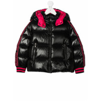 Moncler Kids Jaqueta matelassê com capuz - Preto