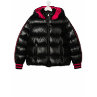 Moncler Kids Jaqueta matelassê com capuz - Preto