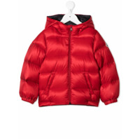 Moncler Kids Jaqueta matelassê com capuz - Vermelho