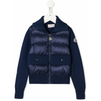 Moncler Kids Jaqueta matelassê com mangas contrastantes - Azul