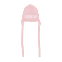 Moncler Kids logo patch knitted beanie - Rosa