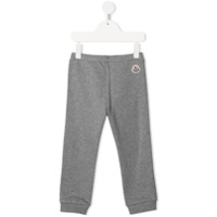Moncler Kids logo patch track trousers - Cinza