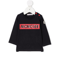 Moncler Kids logo print long sleeve t-shirt - Azul