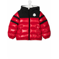 Moncler Kids logo zipped padded jacket - Vermelho