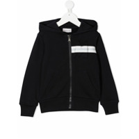 Moncler Kids Moletom com detalhe de listra e zíper - Azul