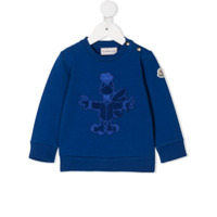 Moncler Kids Moletom com detalhe de patch de logo - Azul
