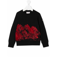 Moncler Kids Moletom com estampa de montanha - Azul