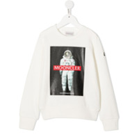 Moncler Kids Moletom com estampa Moonclergraphic - Branco