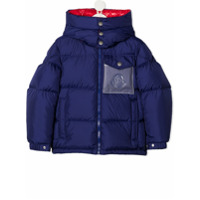 Moncler Kids padded zip-up down jacket - Azul
