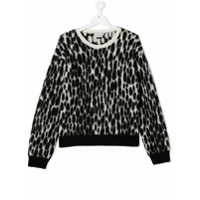 Moncler Kids patterned mohair jumper - Preto