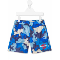 Moncler Kids Short de natação com estampa camuflada - Azul