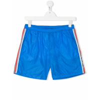 Moncler Kids Short de natação com faixa lateral - Azul