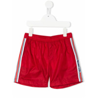 Moncler Kids Short de natação com logo bordado - Vermelho