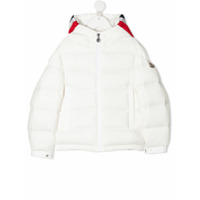 Moncler Kids stripe-trimmed puffer jacket - Branco