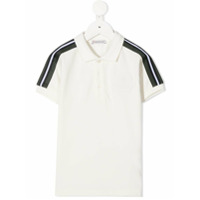 Moncler Kids striped shoulders polo shirt - Branco
