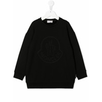 Moncler Kids Suéter com estampa de logo - Preto